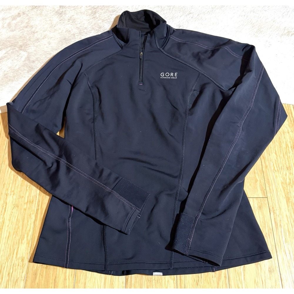 Gore Running Wear 1/4 Zip Pullover Women Size M Long‎ Sleeve athletic black Run